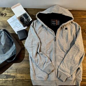 Ororo heated Gray Hoodie full zip
